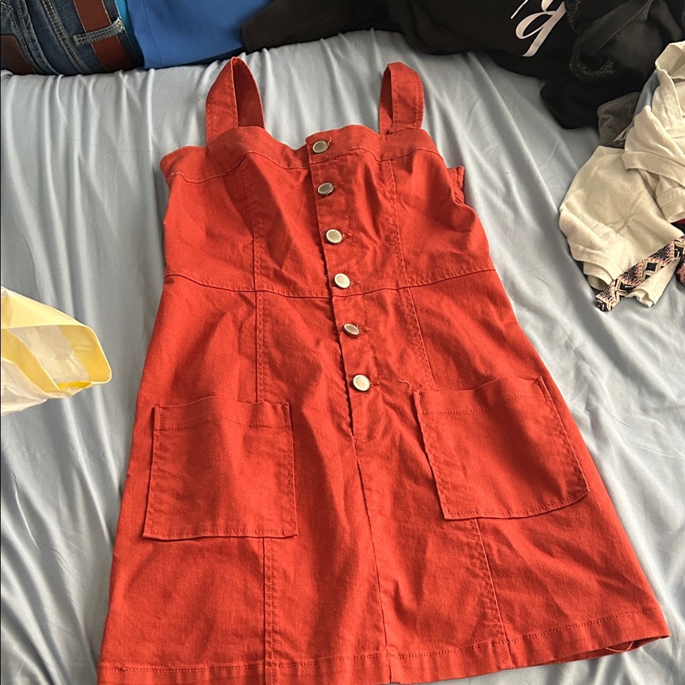 Stylish Red Button-Up Dress